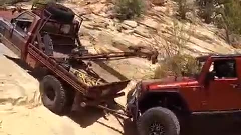 Crazy off road rescue tow