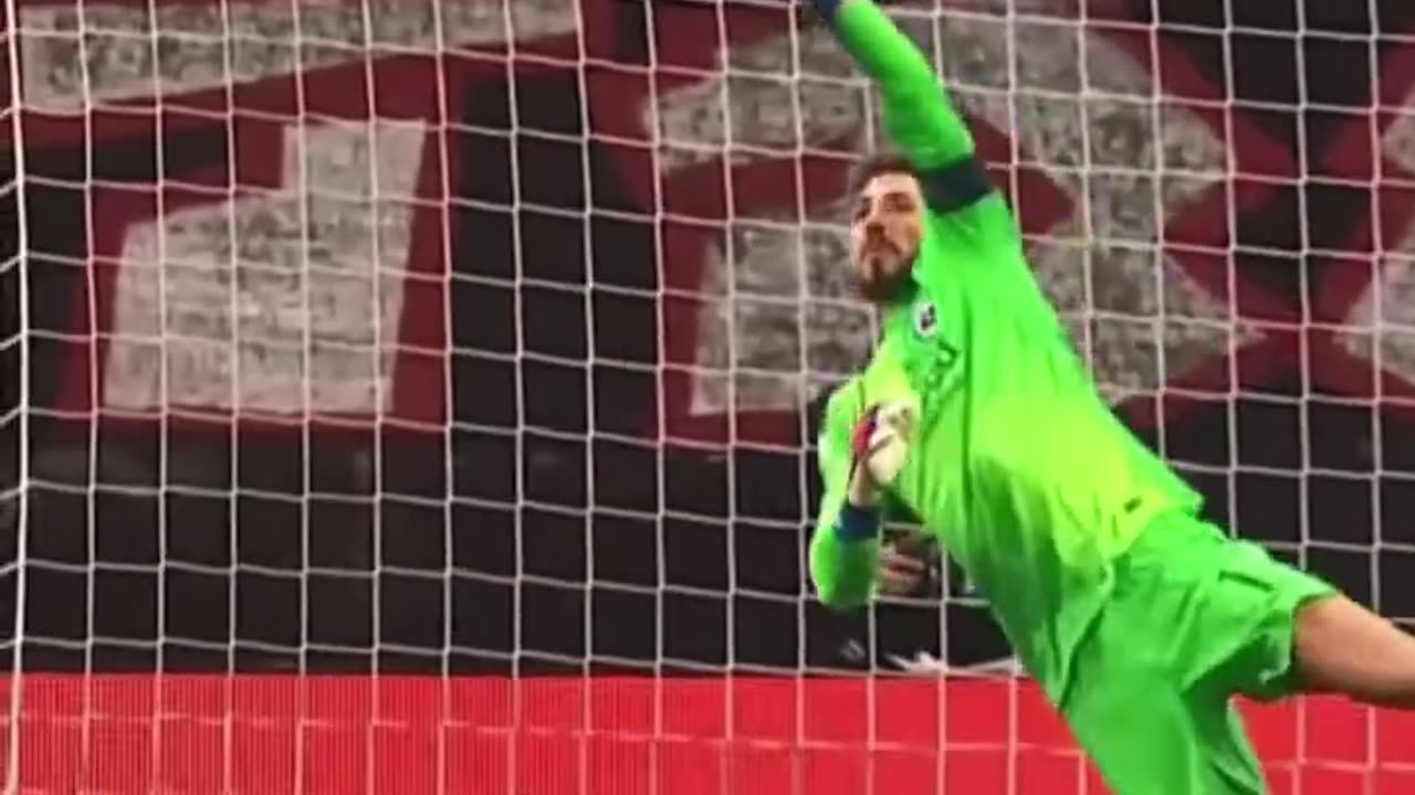 Impossible Goalkeeper in the Football Saves