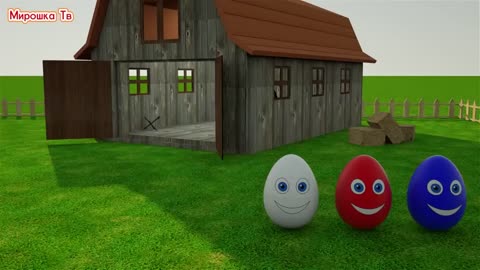Baby content 100% | Learning Colors – Colorful Eggs on a Farm