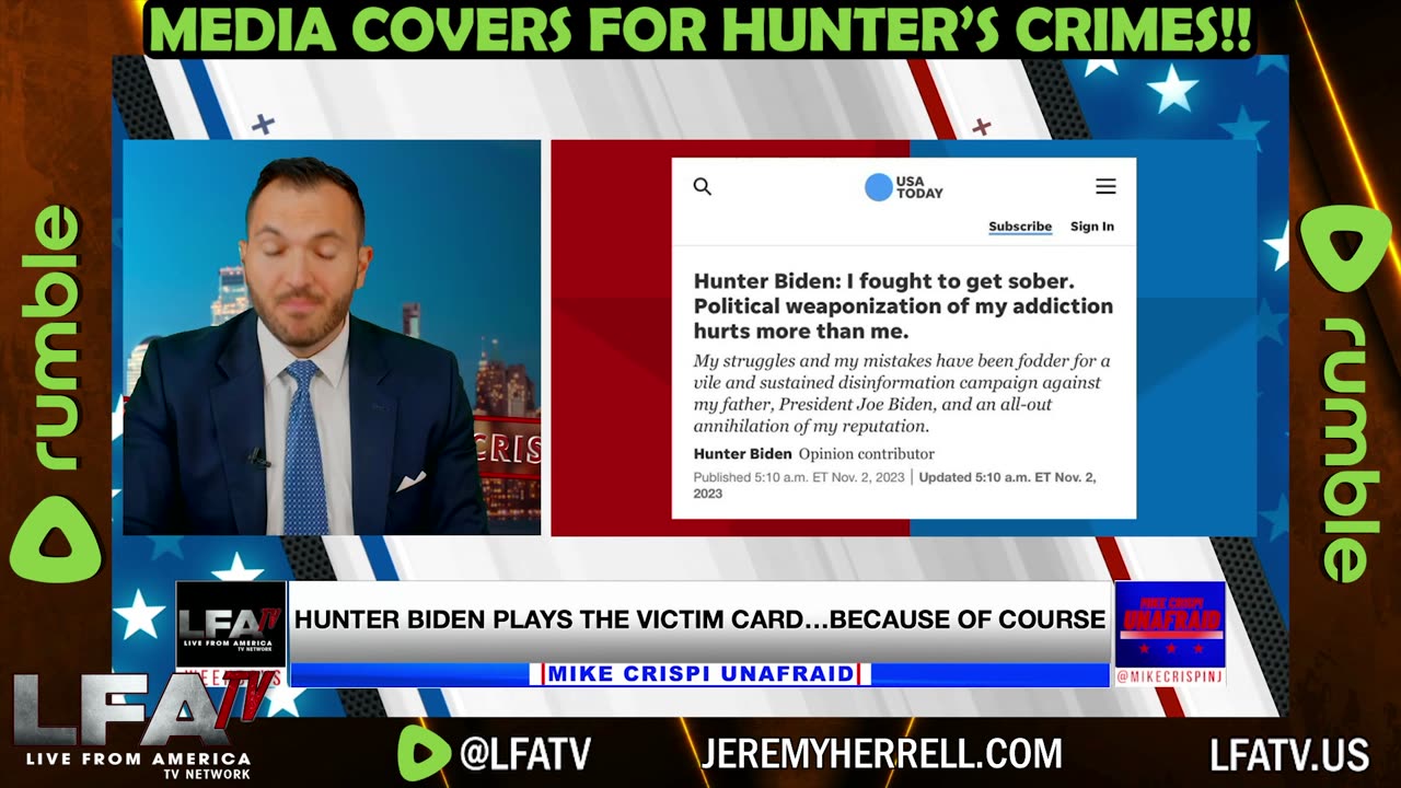 MEDIA COVERS FOR HUNTER'S CRIMES!!