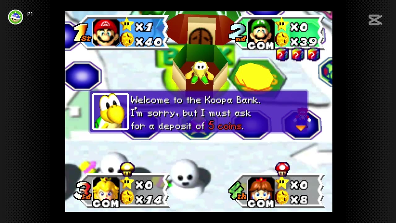 #MarioParty3 #ChristmasCrisis Chilly Waters 35 Turn Game Part Two