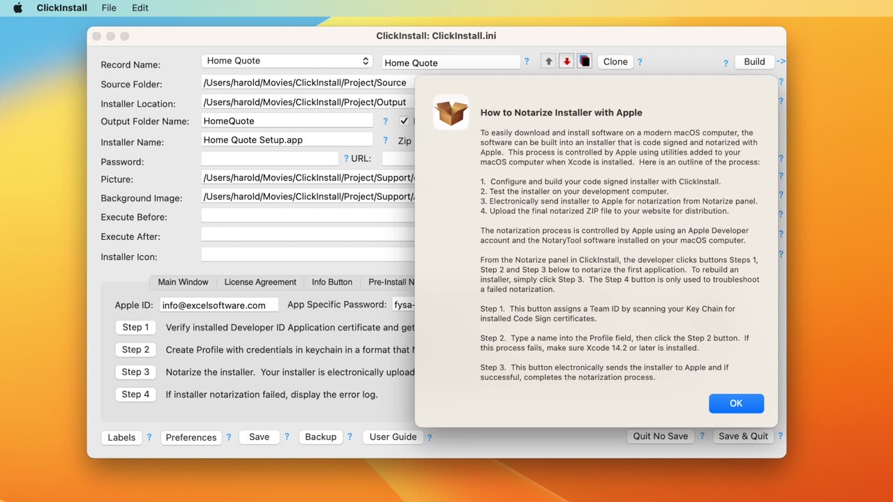 Code Sign and Notarize an Installer for macOS Software with ClickInstall 7
