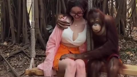 Monkey Flert With Girl 🥰