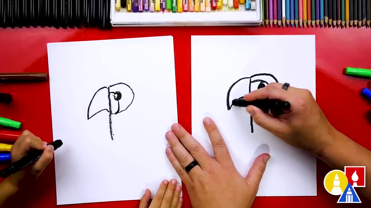 How To Draw A Parrot - Letter P - Preschool_p3