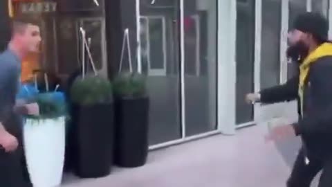 Two men brawl in Las Vegas.