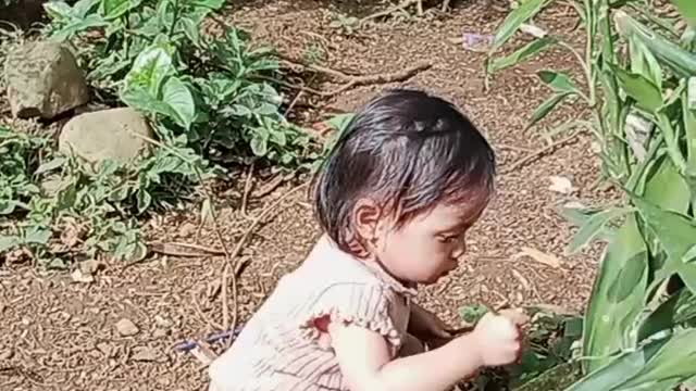 jinan playing in the garden
