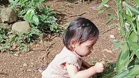 jinan playing in the garden