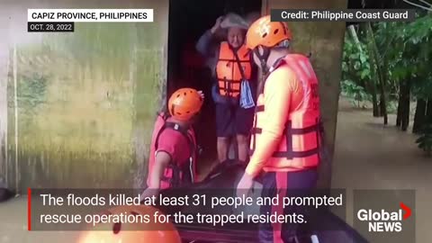 Tropical storm floods southern Philippines, kills at least 31 people