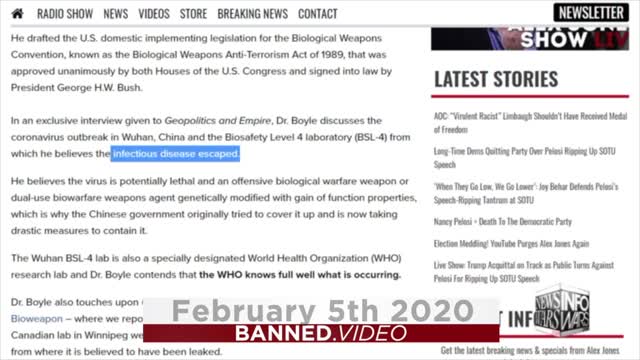 From The Beginning InfoWars Reported On Covid HIV
