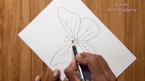 How to draw beautiful butterfly | Pencil sketch for beginners | Karabi arts academy