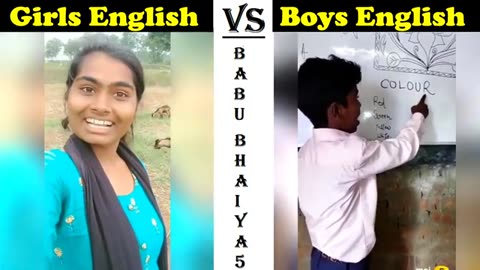 girl"s English VS boy's 🤒🤒funny videos Hindi