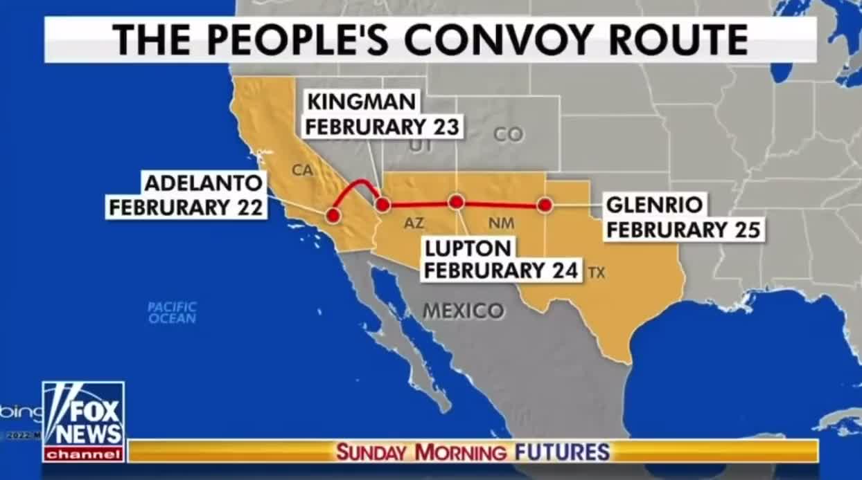 The route of US Freedom Convoy first days here. Share so that everyone knows and joins