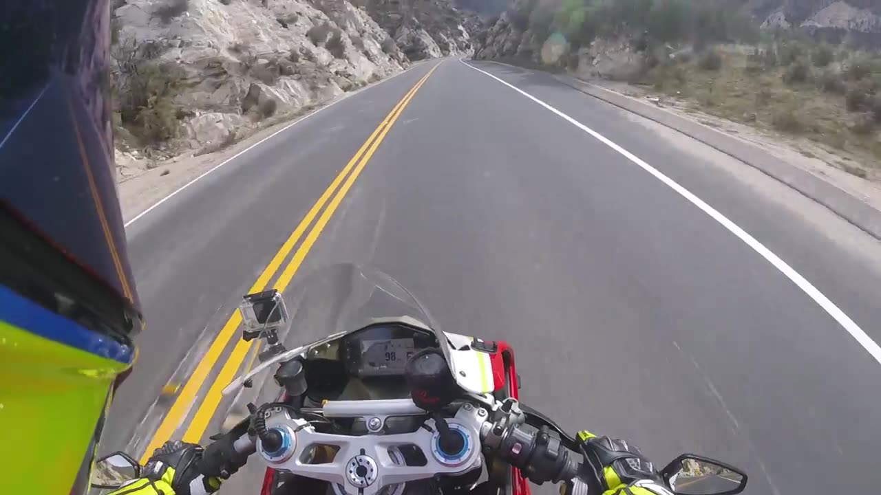 ACH Angeles Crest Highway 1/17/2016 Ducati 1199 panigale Tri-color helmet cam