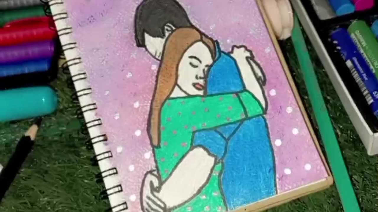 How to draw Beautiful Couple painting / pencil colors &oil pastel colour · Nimra Arts 29-Auf-2023