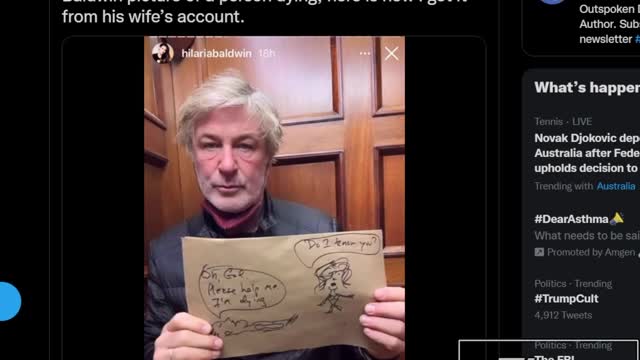 Hilaria Posts Cryptic Photos of Alec Baldwin Holding Up Drawings