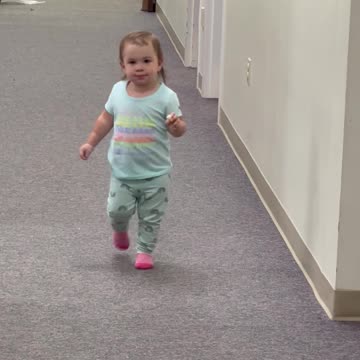 Toddler Can't Decide Whether She Is Dancing, Running Or Dashing
