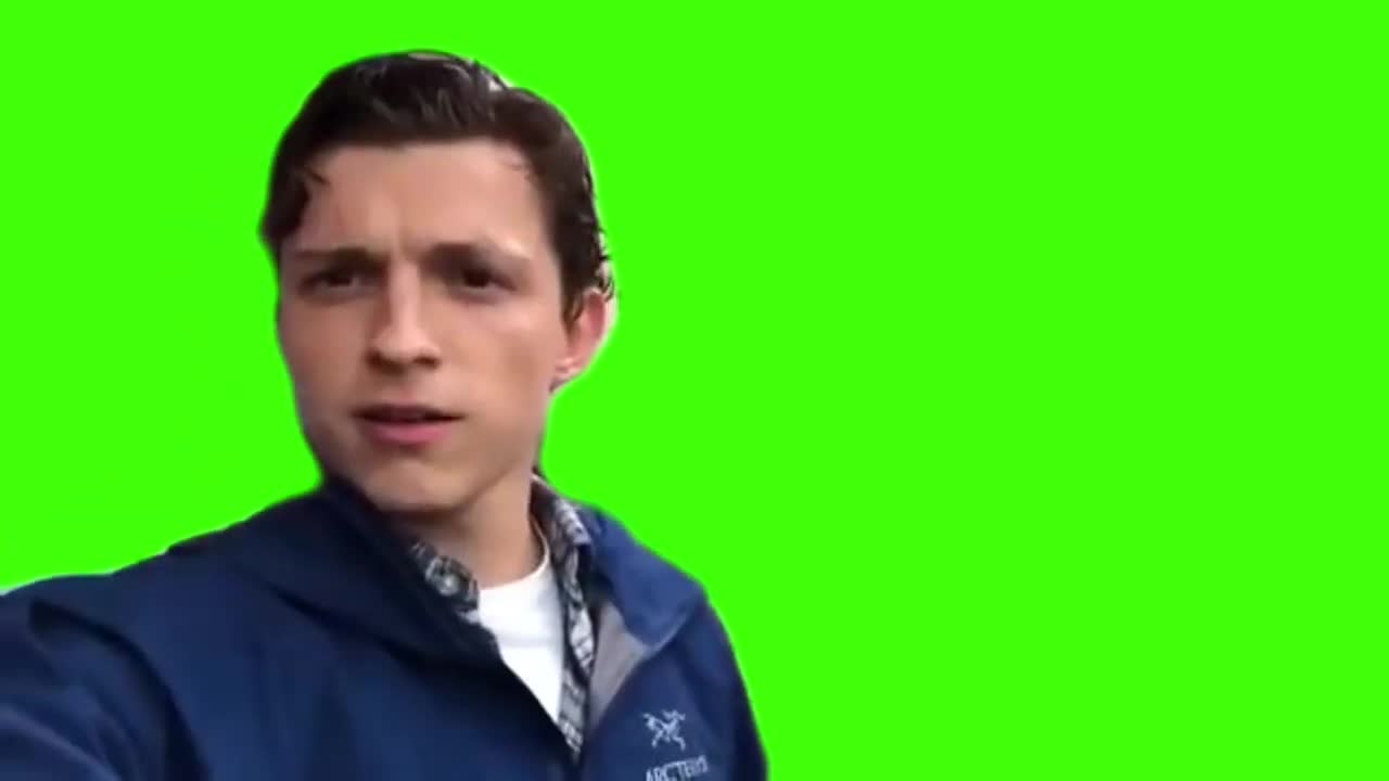 Tom Holland Looking Behind Him Green Screen