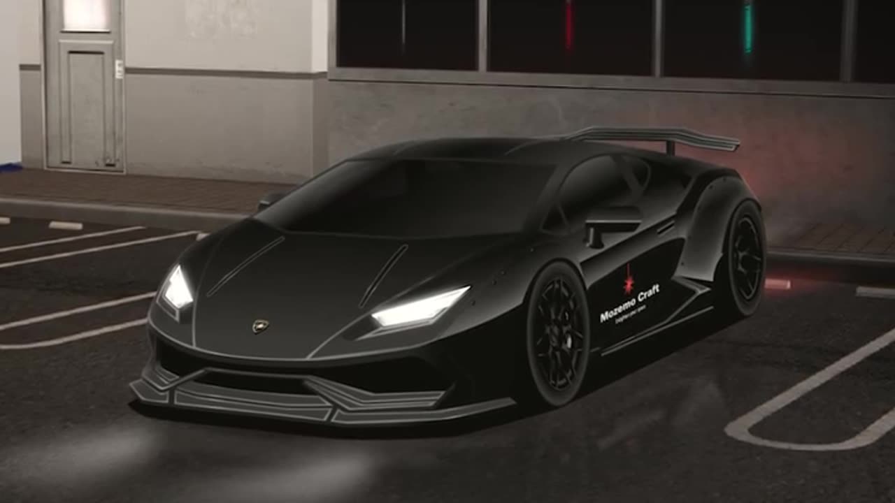 GTA concept car animation made on the Modded Widebody Lamborghini Huracán! 🖤💥