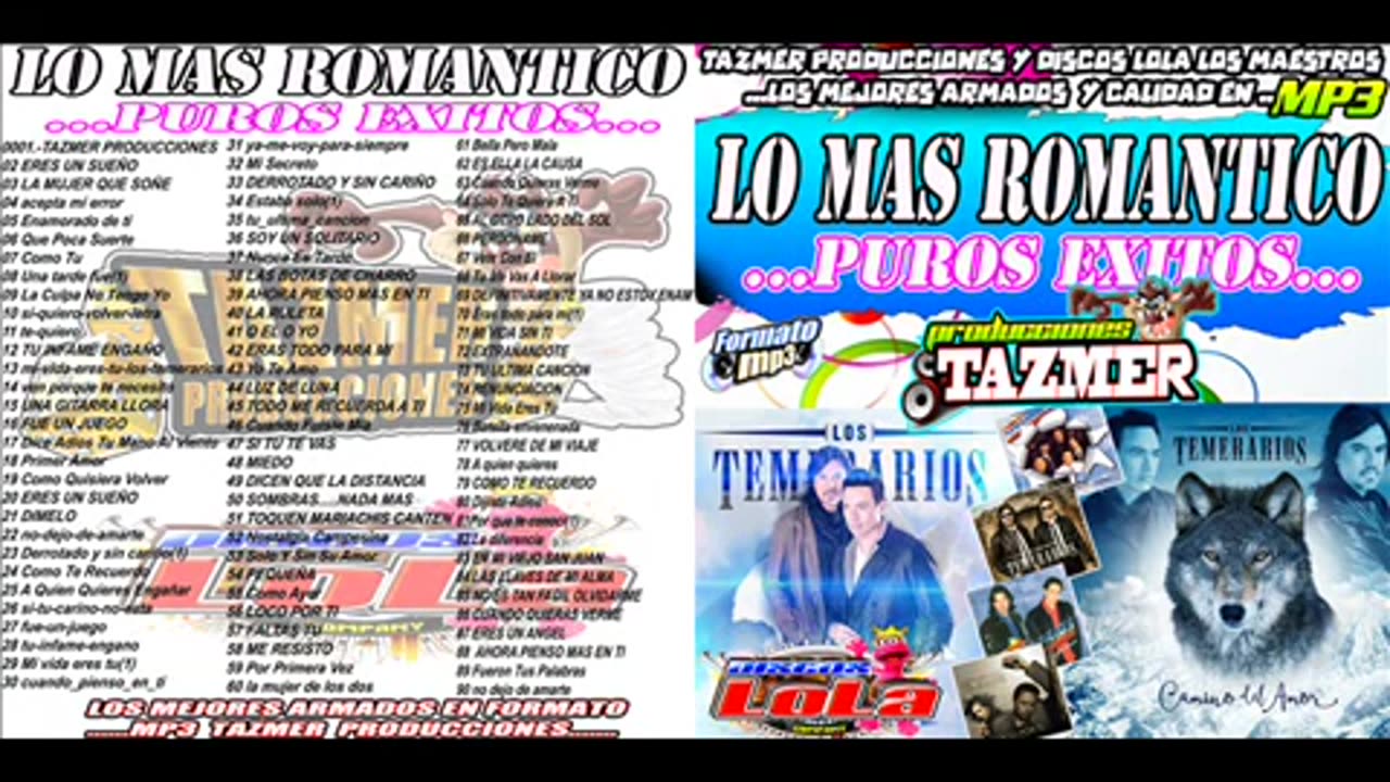 los temerarios intromix discos lola tazmer producciones