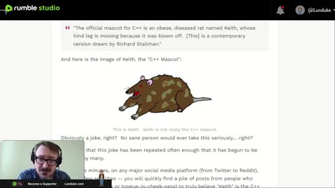 No. The C++ Mascot is not a "diseased rat named Keith" drawn by RMS.