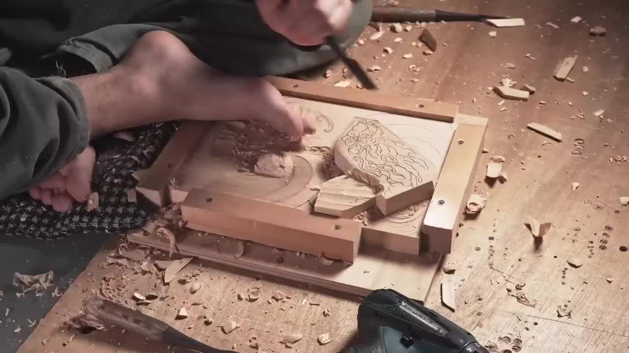 Wood Carving Dragon| To use technic of Japanese traditional wood carving| Woodworking