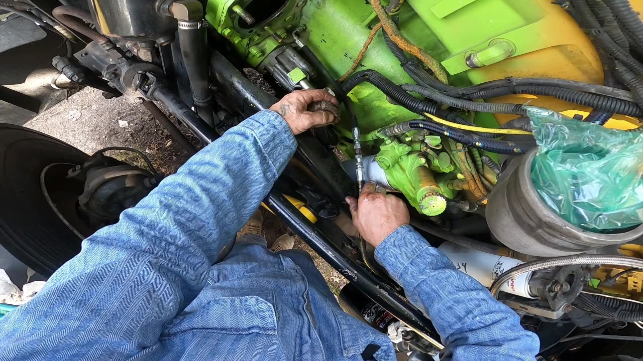 CAT 3406 E OIL AND POWER STEERING LEAK REPAIR