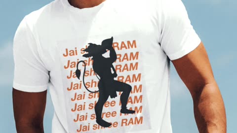 Jai shree ram with hanuman design tshirt