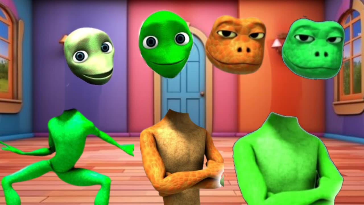 Wrong Heads DAME TU COSITA and PATILA Alien Green El Chombo Dance CHALLENGE