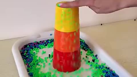 Mega tower of plastic beads