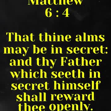 JESUS SAID... That thine alms may be in secret