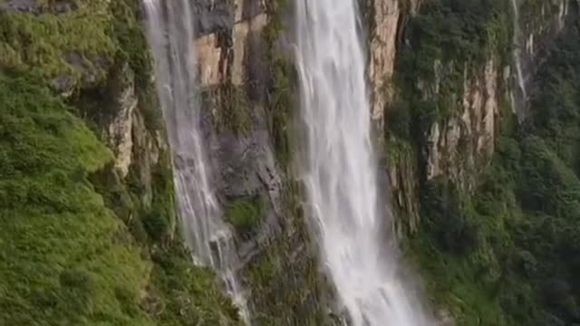 Huge Waterfall At Rasuwa , Nepal