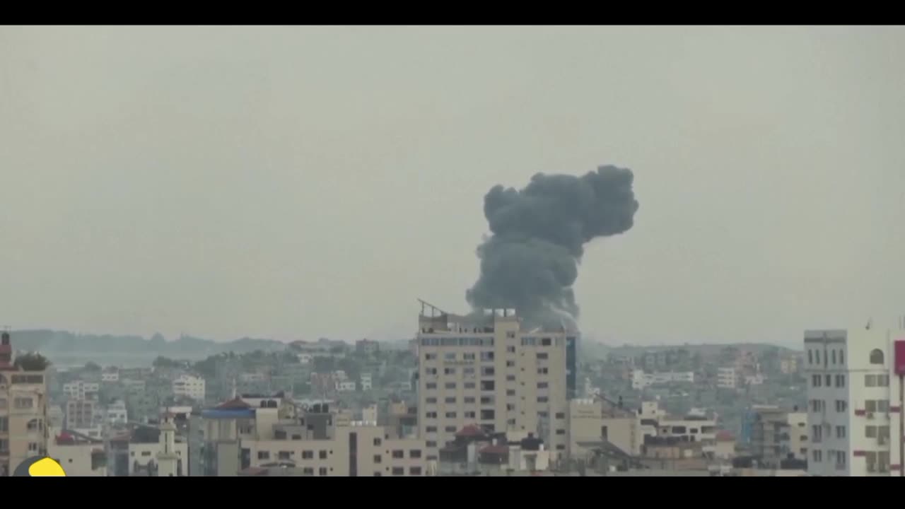 Israel- Palestine War : Israel Air Strike Hit The National Bank of Gaza city