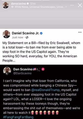 DANIEL SCAVINO JR ERIC SWALWELL IS A LOSER AND WAS COMPROMISED