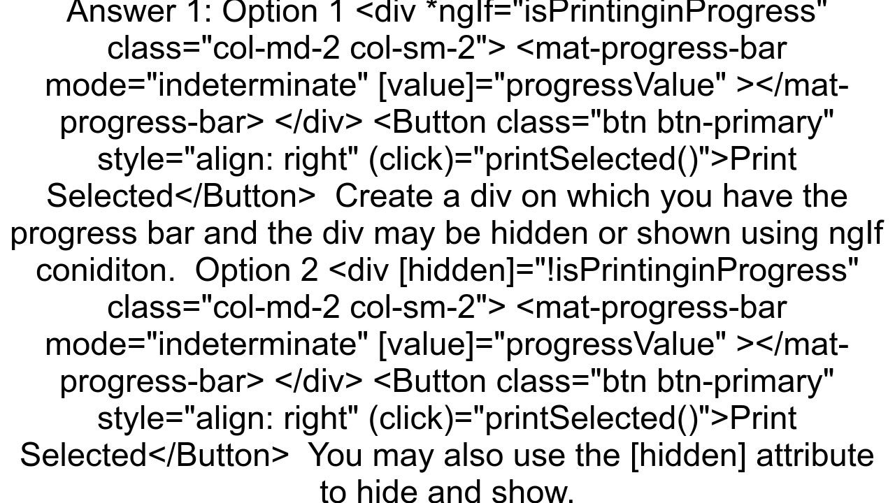 Angular Material Progresbar is not shownhidden with ngif