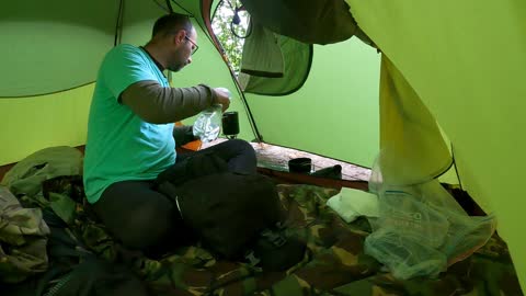 Making a brew in the Cloudpeak 2 tent. In the rain. DARTMOOR Sep 2022