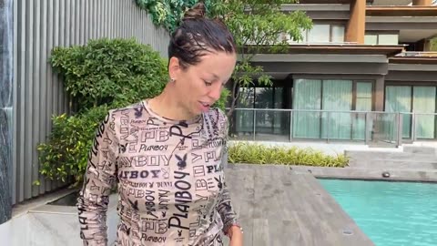 brand suit pajamas in the pool 