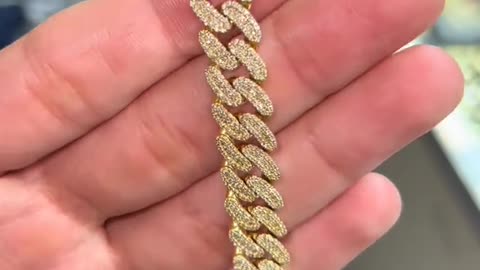 Ladies Solid Gold & Natural Diamond Cuban Link Bracelets