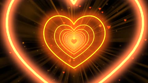 230. Heart Tunnel Background🧡 Neon Heart Heart