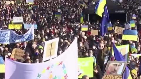 More than 100,000 turned out in Berlin to demonstrate against Russia’s invasion of Ukraine