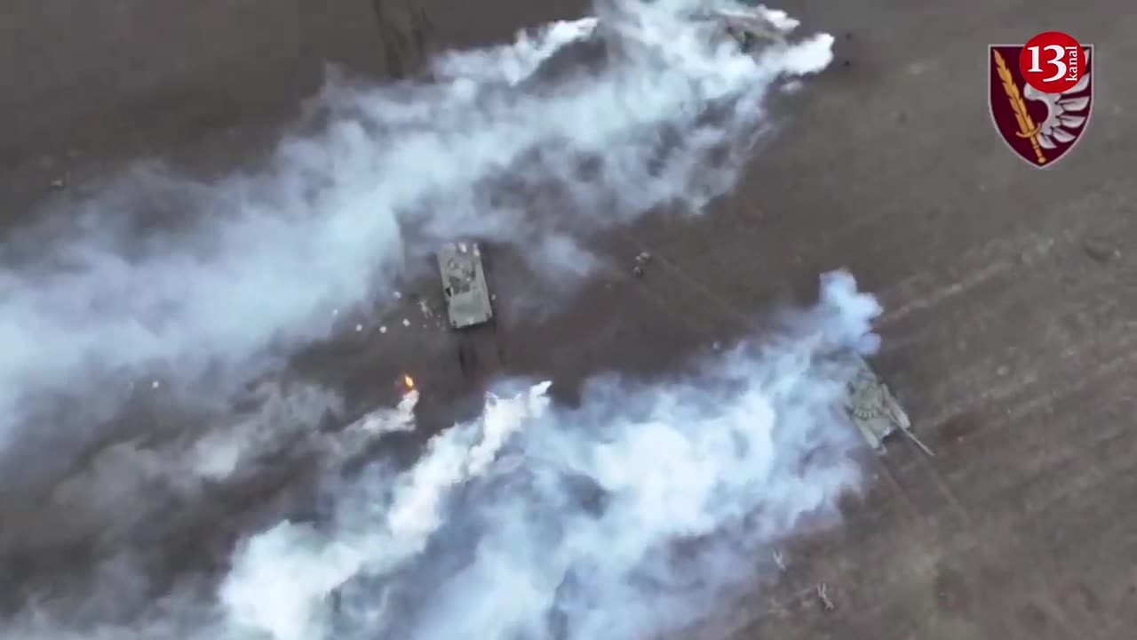 A large group of attacking Russians was ambushed in an open area