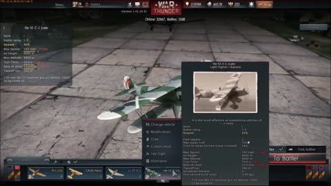 War Thunder: How to access mission editor + German HE-51 B2 Hydroplane/seaplane/floatplane!