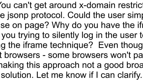 Cross domain with an Iframe pointing to SSO server