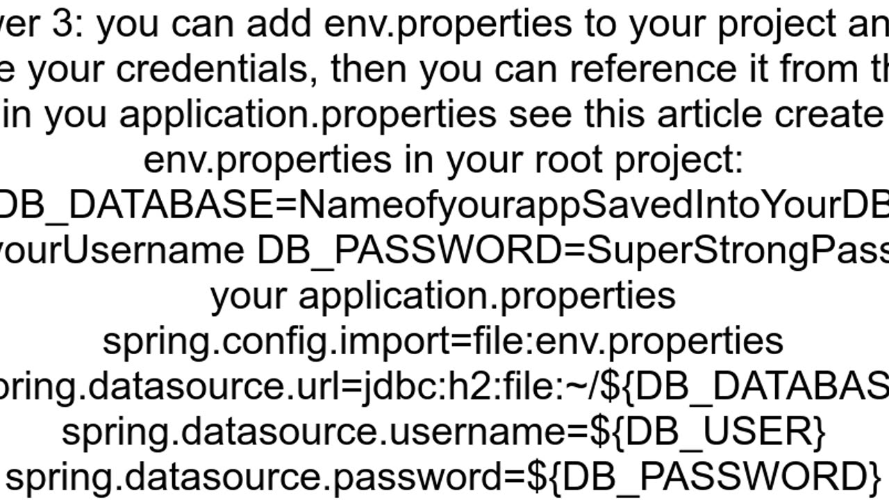 Hide the info in applicationproperties in springboot when commiting to git