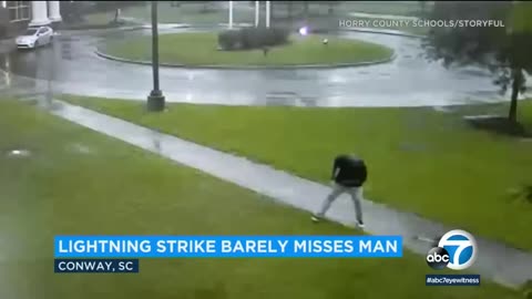 Man struck by lightning while walking in storm | ABC7