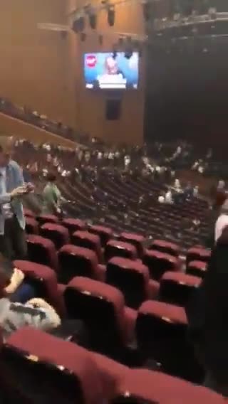 The beginning of evacuation in the Crocus City Hall hall was caught on video