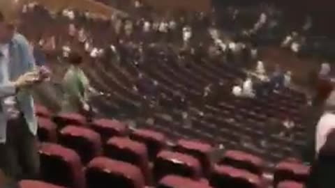 The beginning of evacuation in the Crocus City Hall hall was caught on video