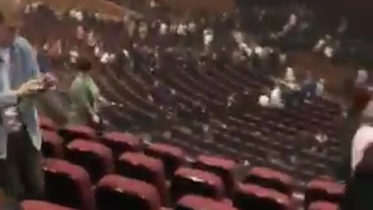 The beginning of evacuation in the Crocus City Hall hall was caught on video