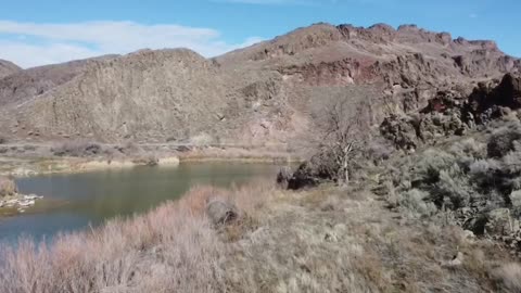 Fly fishing and drone shots at Snively Hot Springs