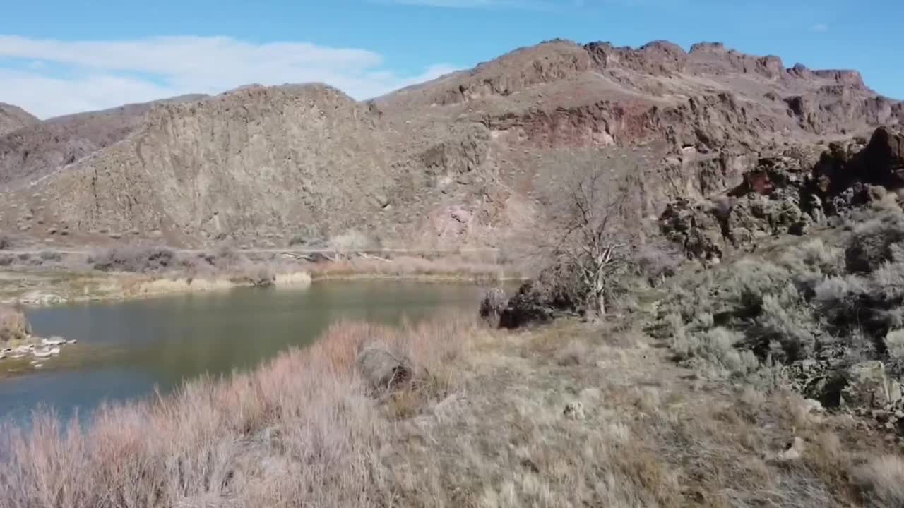 Fly fishing and drone shots at Snively Hot Springs