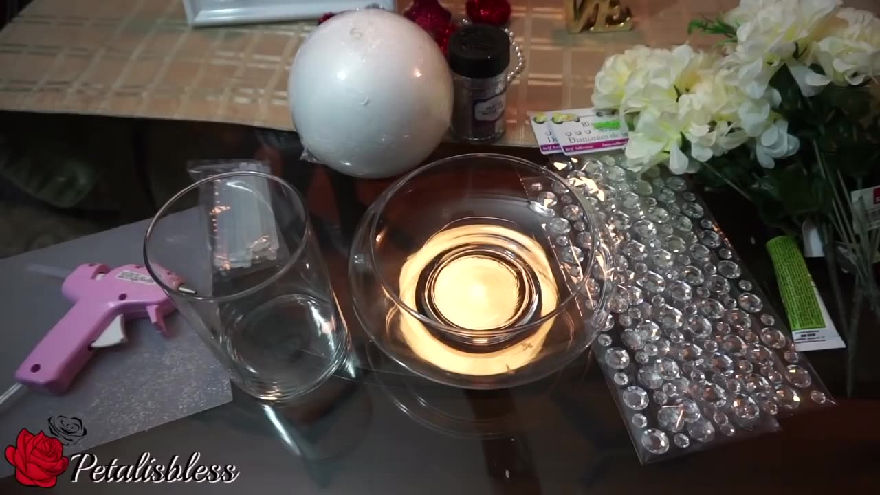 DIY DOLLAR TREE BLING FLORAL WEDDING CENTERPIECE 2017 | PETALISBLESS🌹